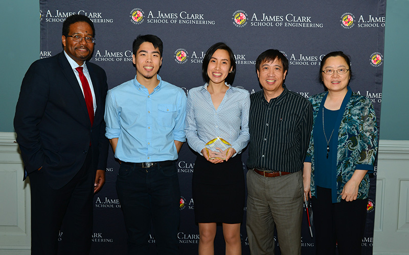 Dean Pines with MSE students at the Engineering Awards Ceremony